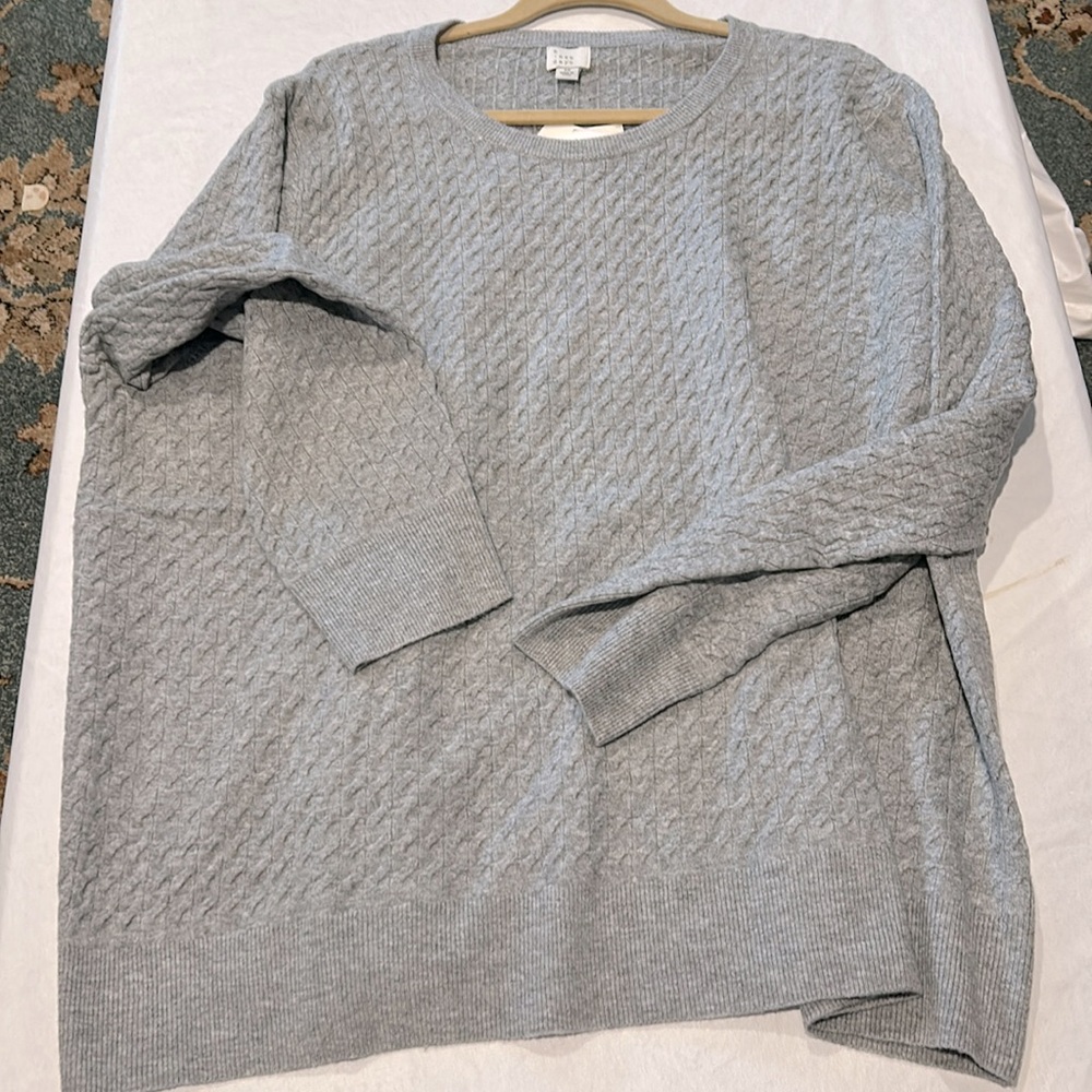 A New Day Textured Gray Crewneck Sweater size 3X soft and cozy - Picture 4 of 6